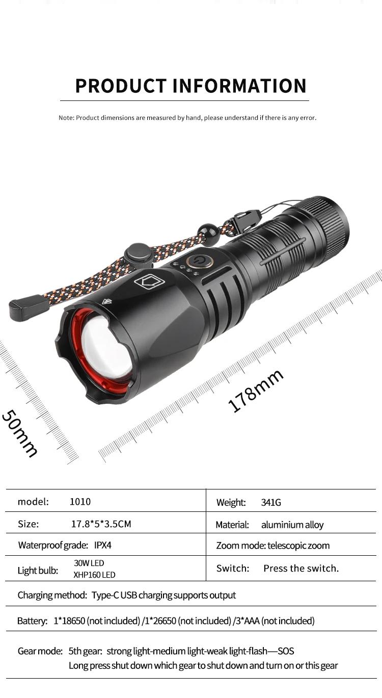 Mini Lampe Stylo Médicale LED Rechargeable USB - Pince En Acier, Torche De Poche
