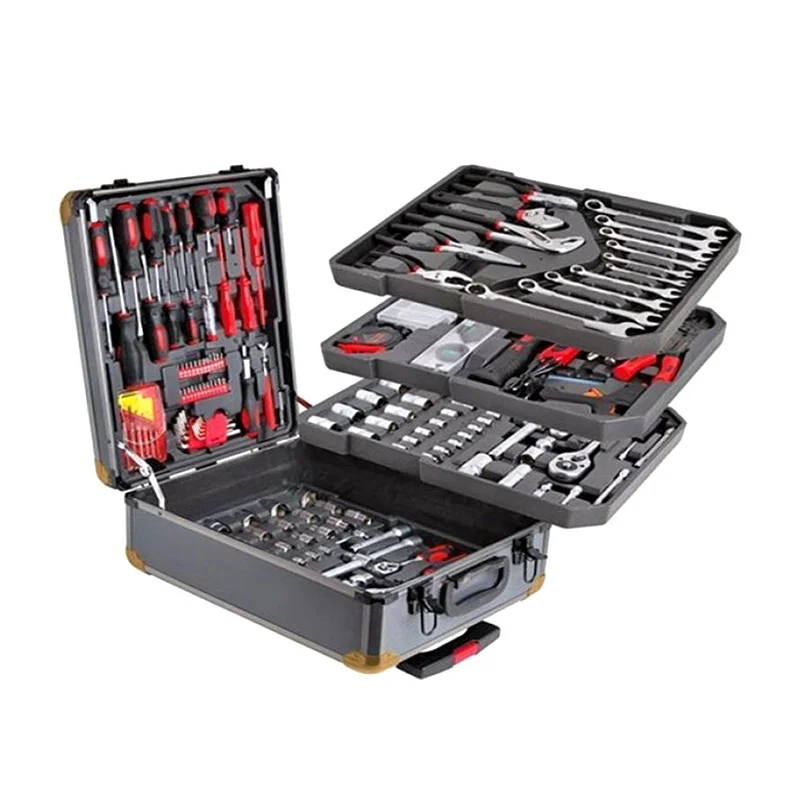 186 pcs tool aluminum case set with tools price hand tools trolley set