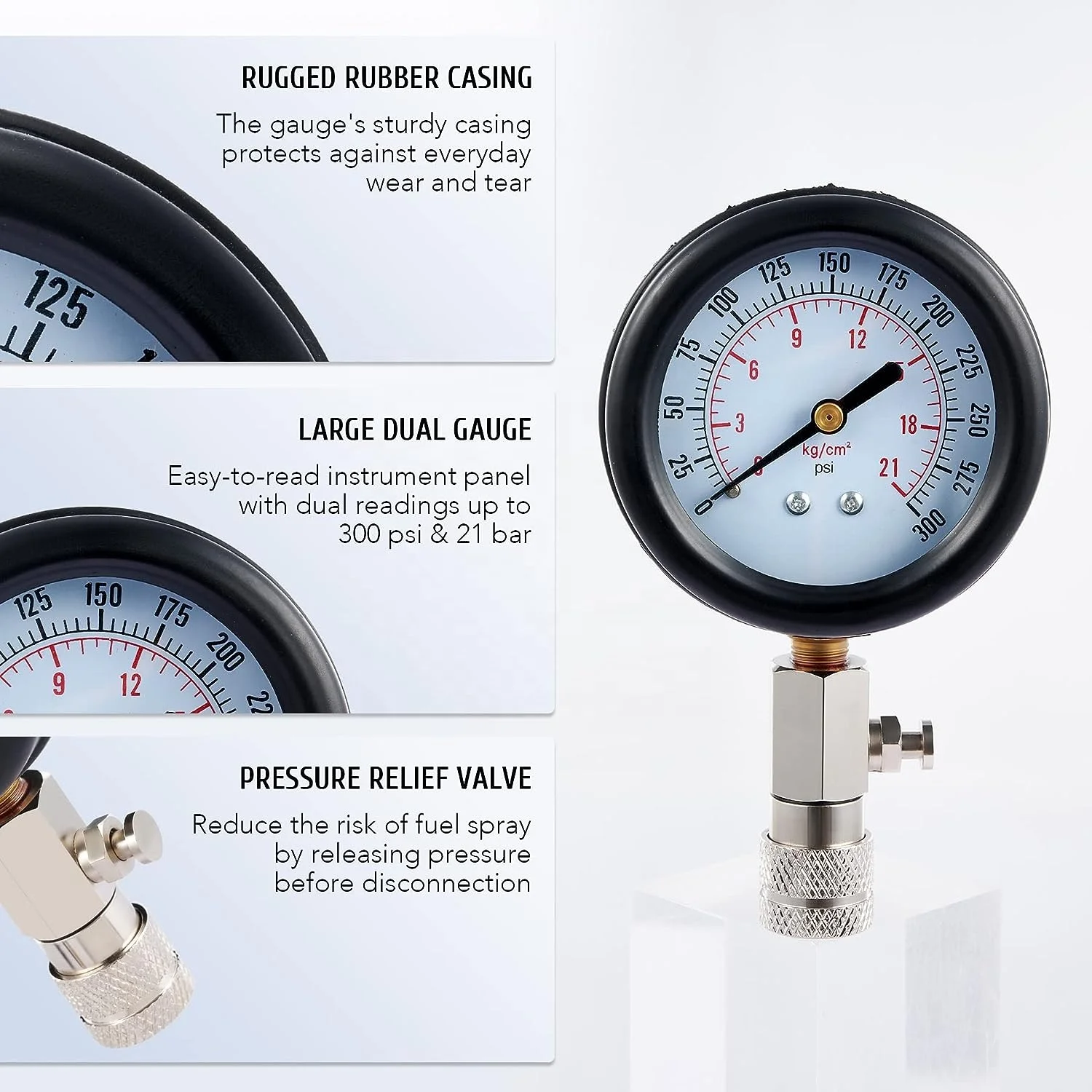 Car Auto Diagnostics Tool Fuel Injection Pressure Tester Gauge Fuel Pressure Injection Pump Kit