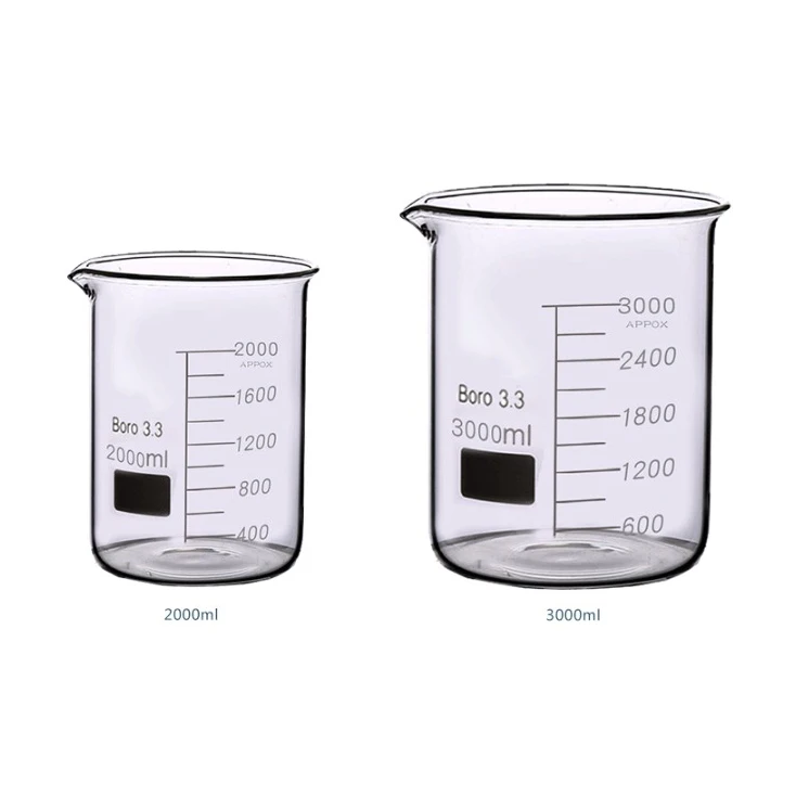 Big Volume Glass Beaker 2000ml Borosilicate Glass Beaker For Lab Use ...