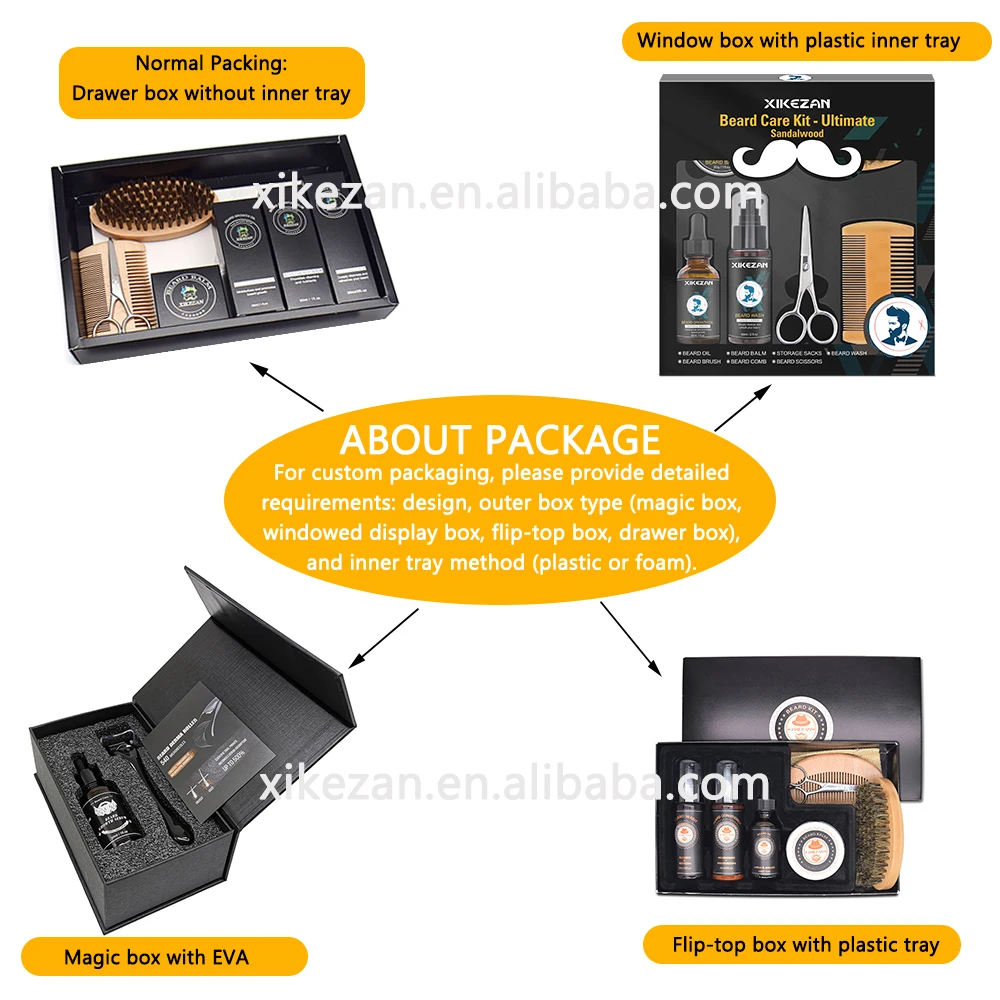 Mens Beard Oil Growing Kit Grooming Care W/beard Wash/shampoo Oil Kit