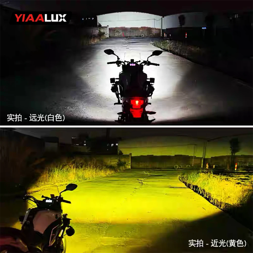 product new led fog lights for motorcycle 45 160w dual color high and low beam led motorcycle head light-2