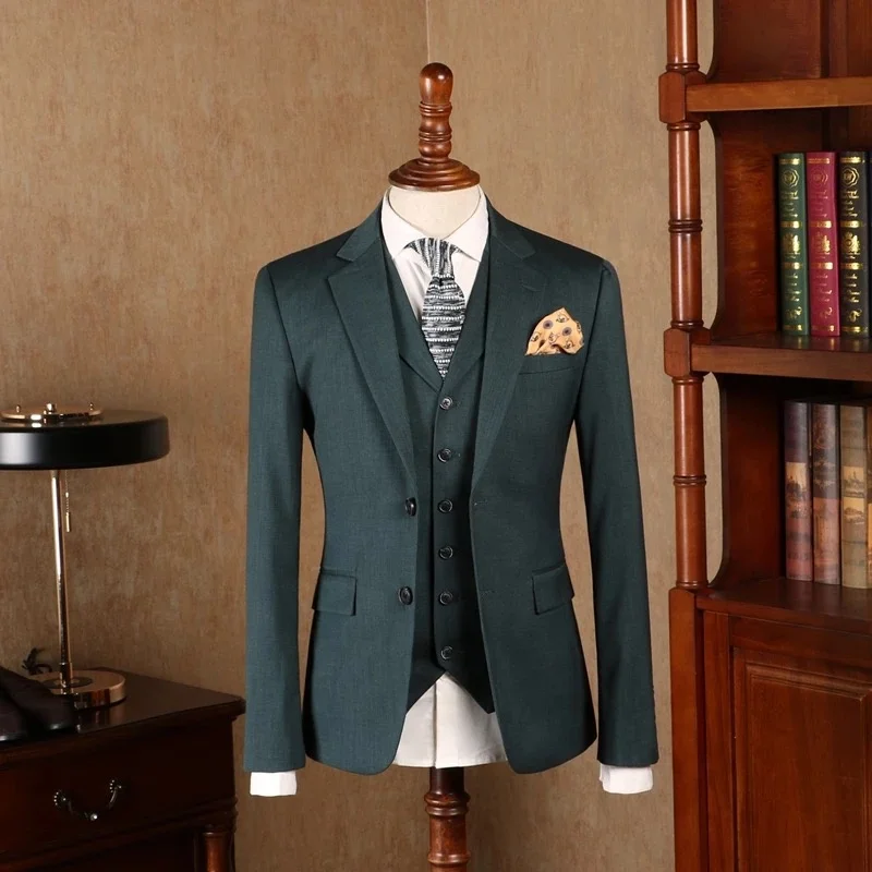 Italy Custom Made to Measure Men Suit Dark Green Man Suit