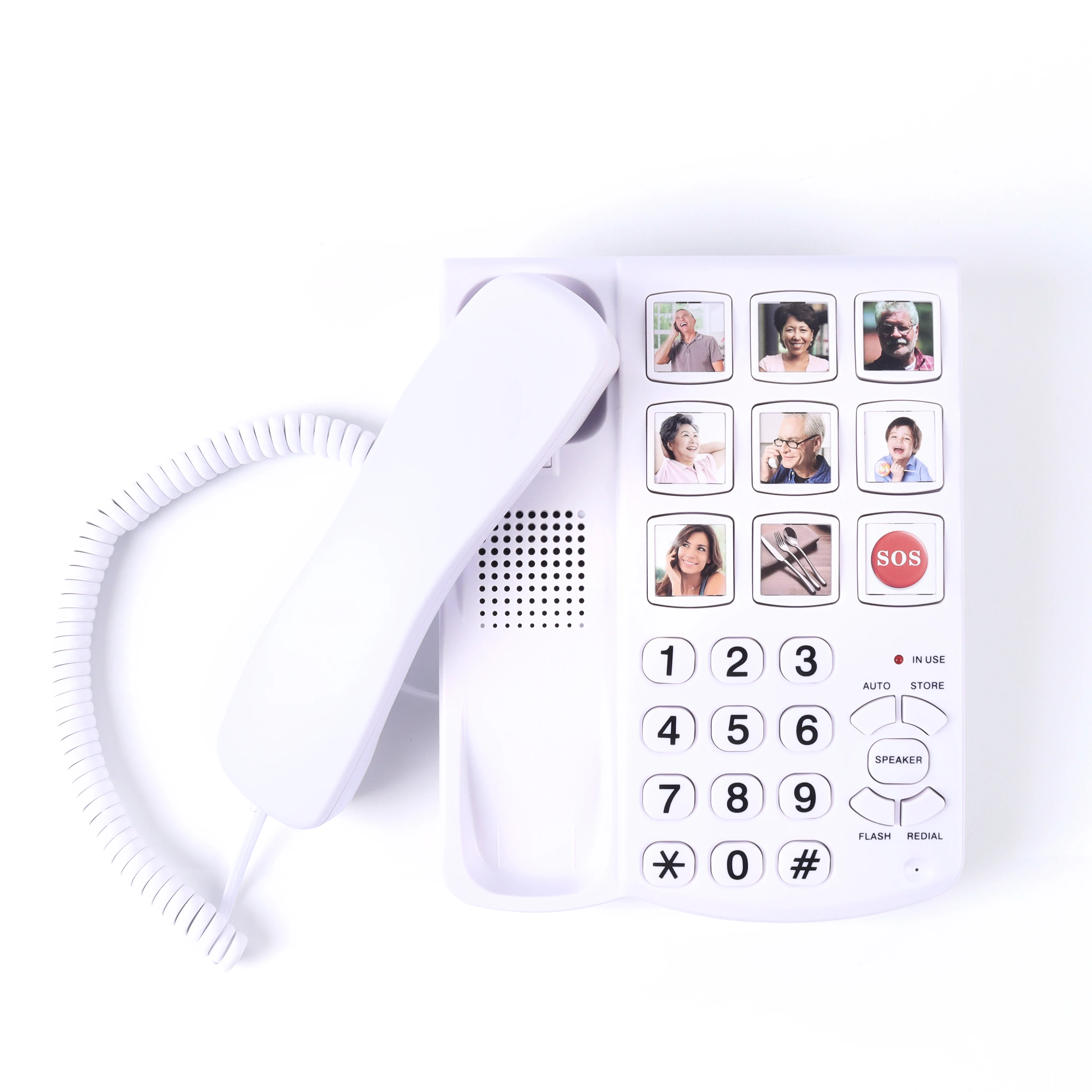 Big Button Large Number With Photos Desktop Landline Phone For Elder Child One Touch Dial Emergency Call Corded Telephones