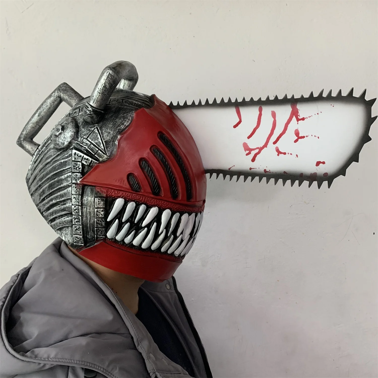  BravoPlay Anime Chainsaw man Denji Mask Pochita Denji Mask Full  Head Latex Halloween Costume Party (denji mask) : Toys & Games