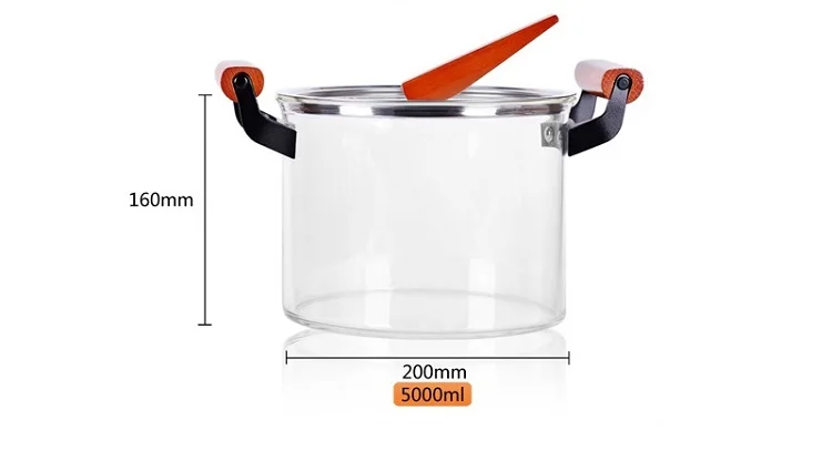 Heat resistant glass cookware set transparent borosilicate microwave cookware set