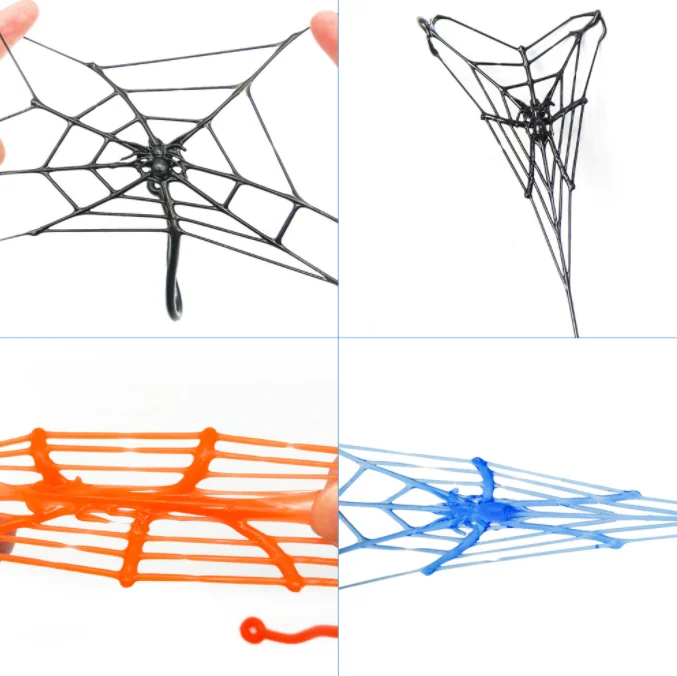 TPR Soft Material with Circular Hand Spider Web Sticky Elastic Stretchable Toy Halloween Toys