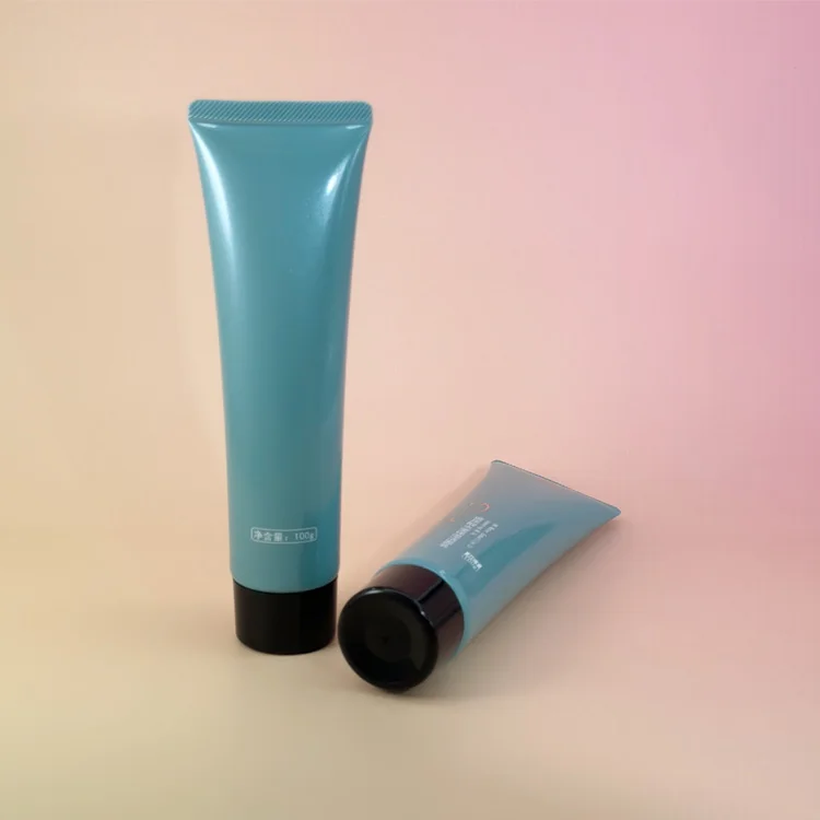 Custom Logo 100ml Green Soft Squeeze Tube PE Plastic Packaging Skin Care Flat Face Eye Cream Shampoo Lotion Sunscreen Chocolate