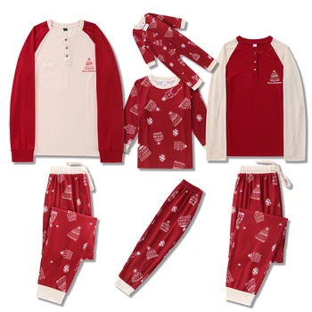 Adults Kid Family Matching Pajamas Christmas Jammies Clothes Cotton Holiday Sleepwear Sets Long Sleeve Pjs