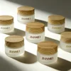Frosted transparent jar+ light wood grain lid