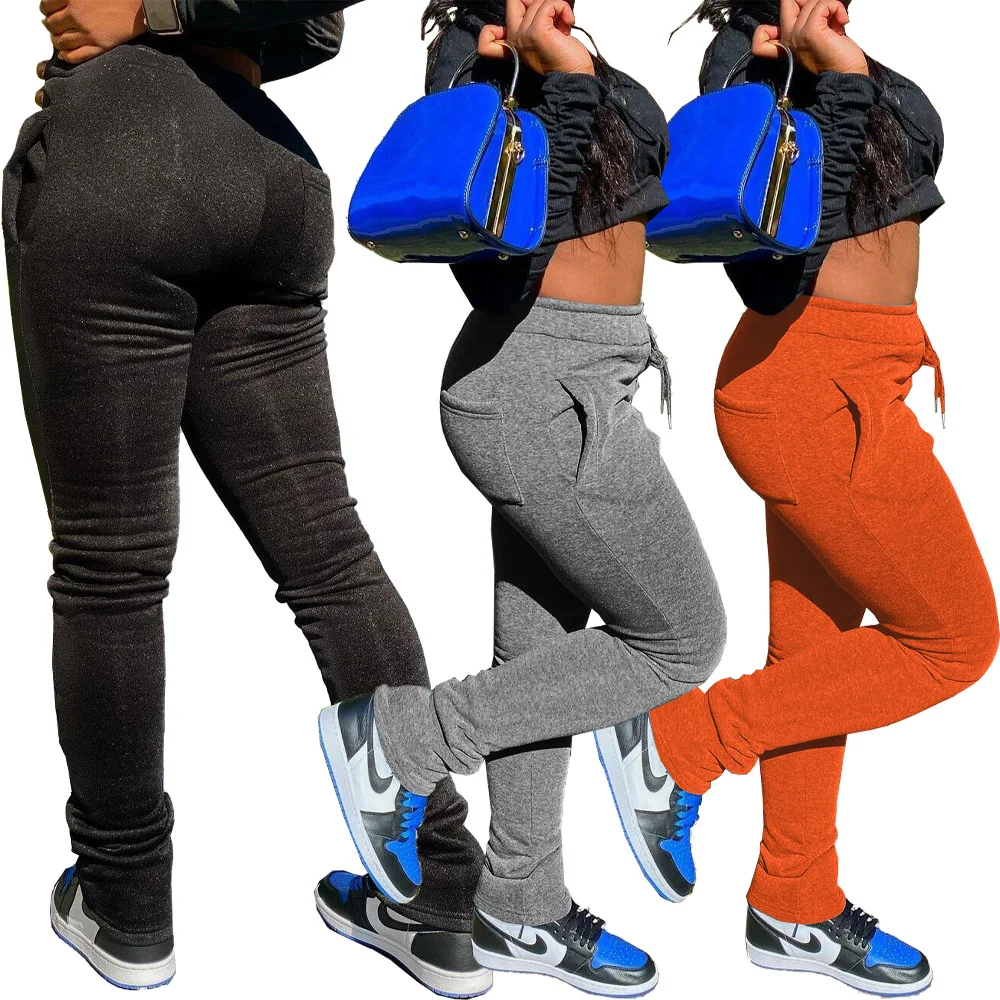 Casual Solid Color Sweatpants Women 