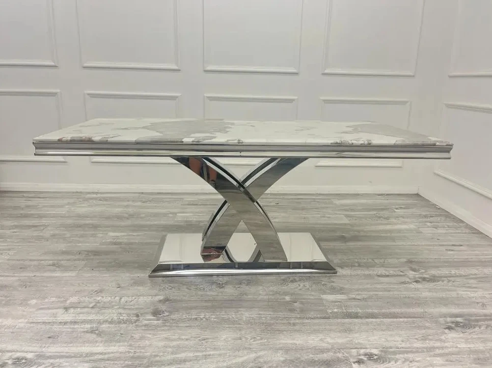 Luxury Golden Metal Round Table with Tempered Glass Top