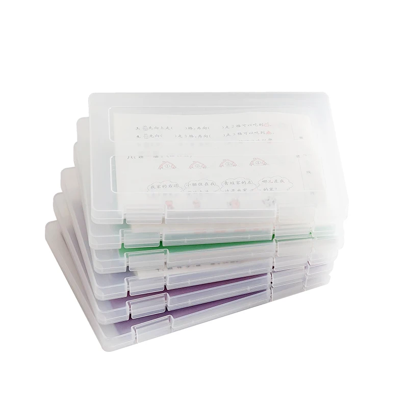 Customization A5 File Portable Project Case Plastic clear Multifunctional File Storage Box for 5.83" X 8.27" Letter Paper