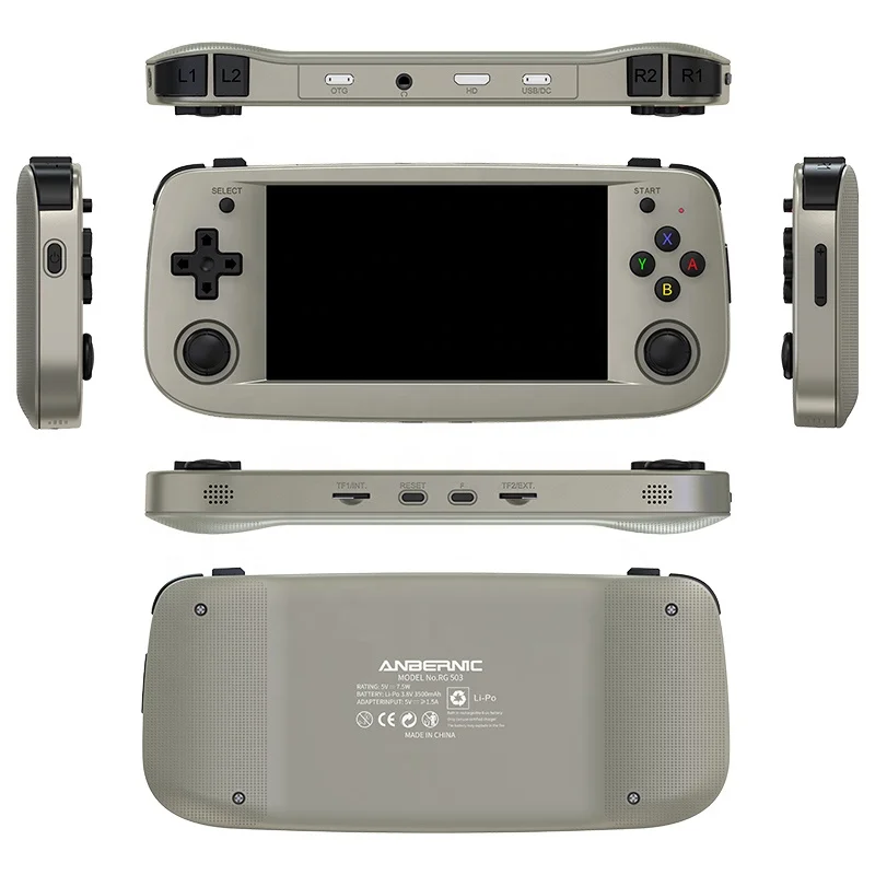 Anbernic-consola de juegos portátil RG503, pantalla de 4,95