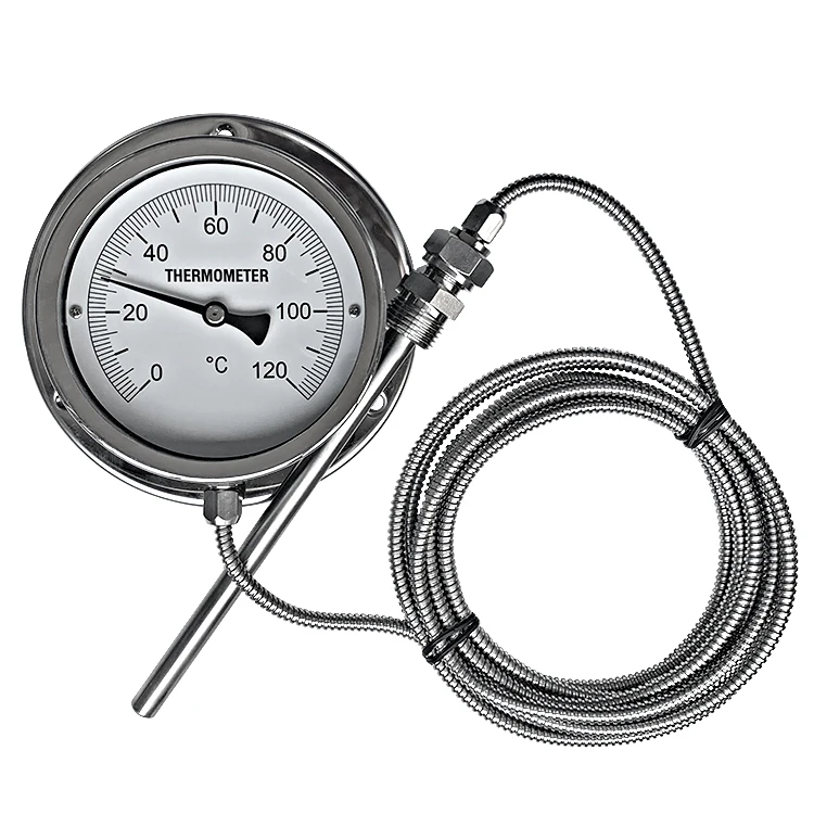 110mm Stainless Steel Capillary Type Bimetallic Stemmed Thermometer