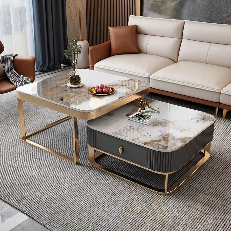 Italian Minimalist Light Luxury Family Living Room Square Rock Plate ...