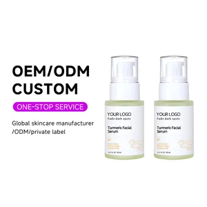 OEM ODM Organic Wholesale Brightening Whitening Moisturizing Hyaluronic Acid Lighting Dark Spots Turmeric Facial Essence Serum