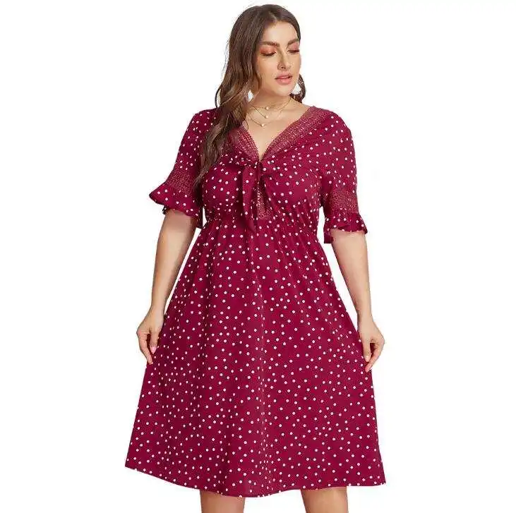 New Design Large Size Women's Clothing Foreign Trade Hot Summer New Wave  Dot Sexy European And American Ladies Dress Wholesale - Buy Wholesale