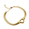 xkb0064-bracelet coeur creux or