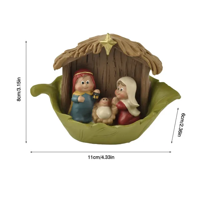 Nativity Statue Scene Set Baby Jesus Manger Christmas Crib