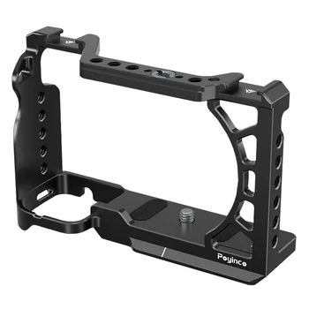 Poyinco Customizable Camera Cage for A6500/A6400/A6300/A6000 Aluminum Video Rig Cold Shoe Mounts 1/4" Threads Anti-Scratch