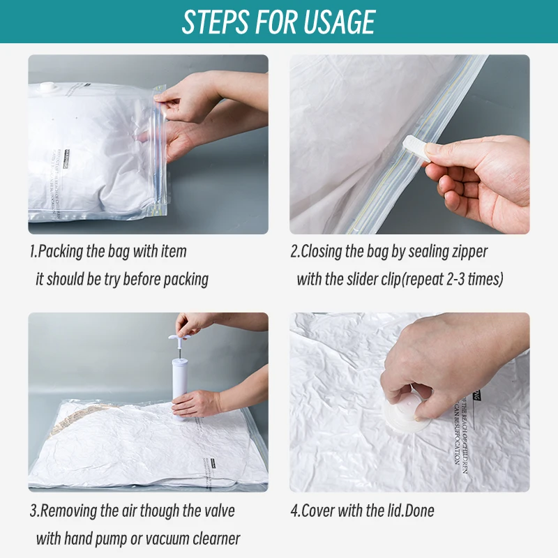 ПЭ материал компрессионный мешок для одежды вакуумный мешок для хранения