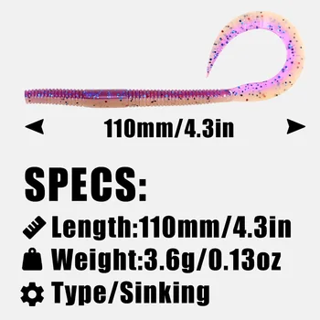 A Trustworthy Factory Threaded Big Coil Tail Stainless Steel Artificial Soft Bait for Sea Bass Fishing 5 Pcs – Soft Lure – view 4