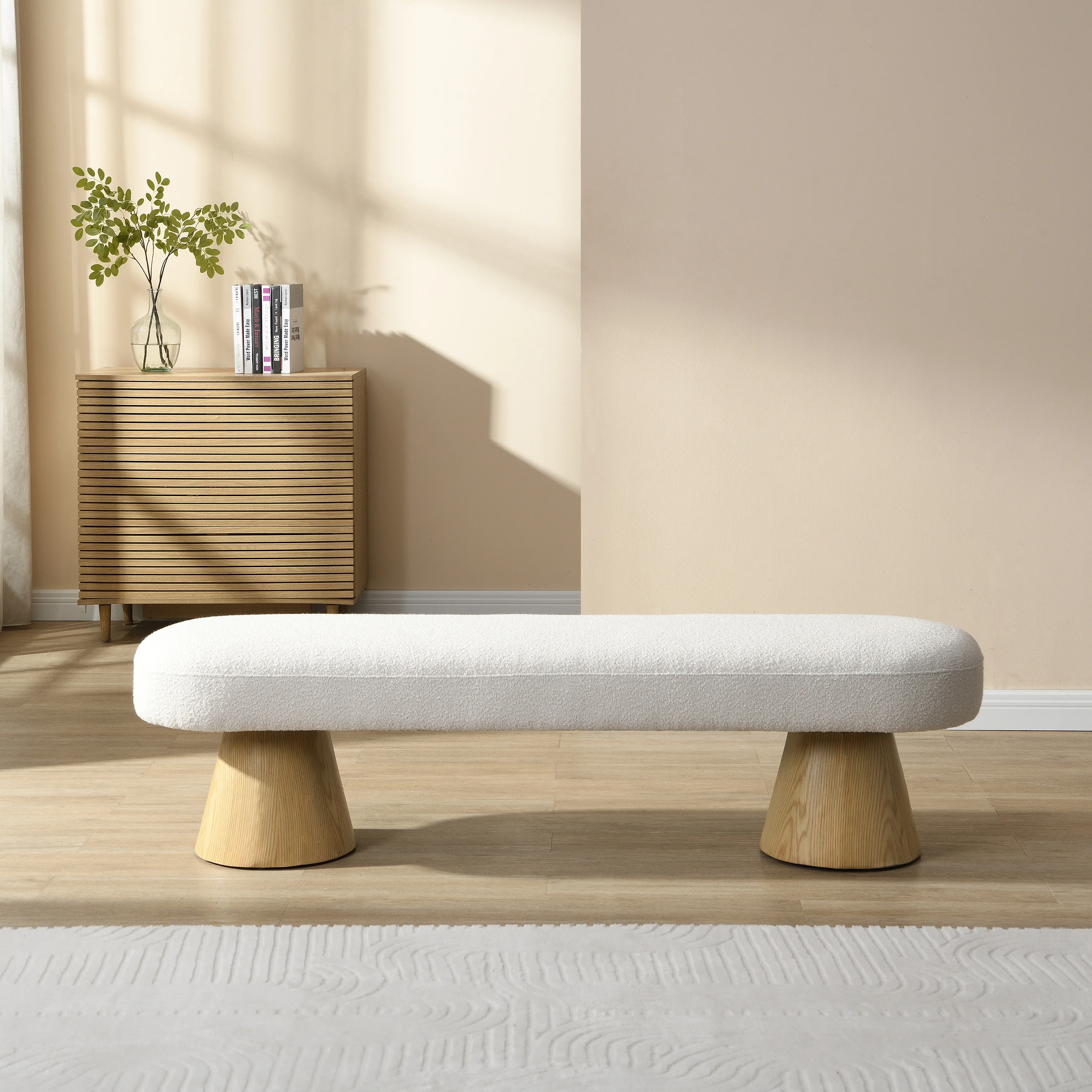 Elvarenae Orienne Bouclé Pedestal Bench — product detail