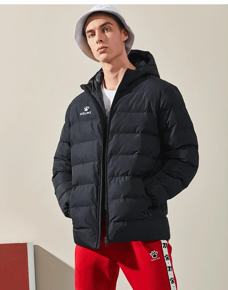 KELME Long Hoodie down Jacket - Warm Customized Soccer Hoody