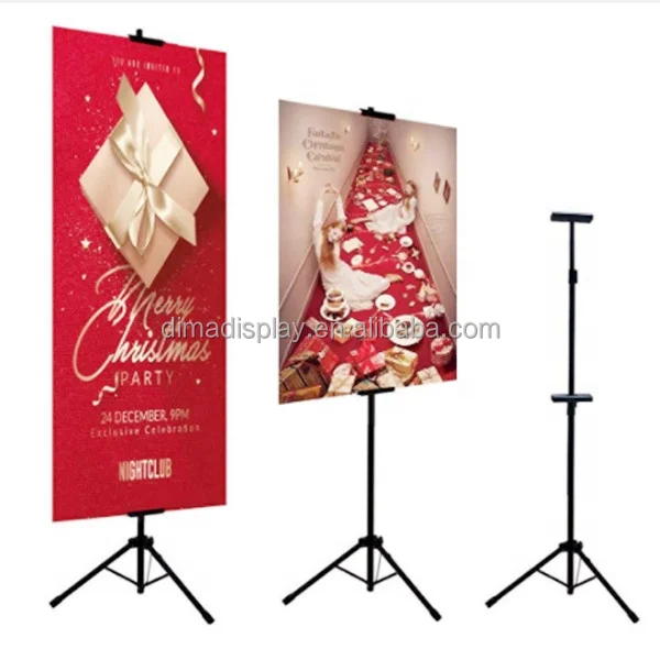 YWSHF Poster Board Stand, Double-Sided Easel Stand Floor Sign Holder Tripod  with Base Adjustable Height Up to 74 for Indoor Outdoor Board & Foam Sign