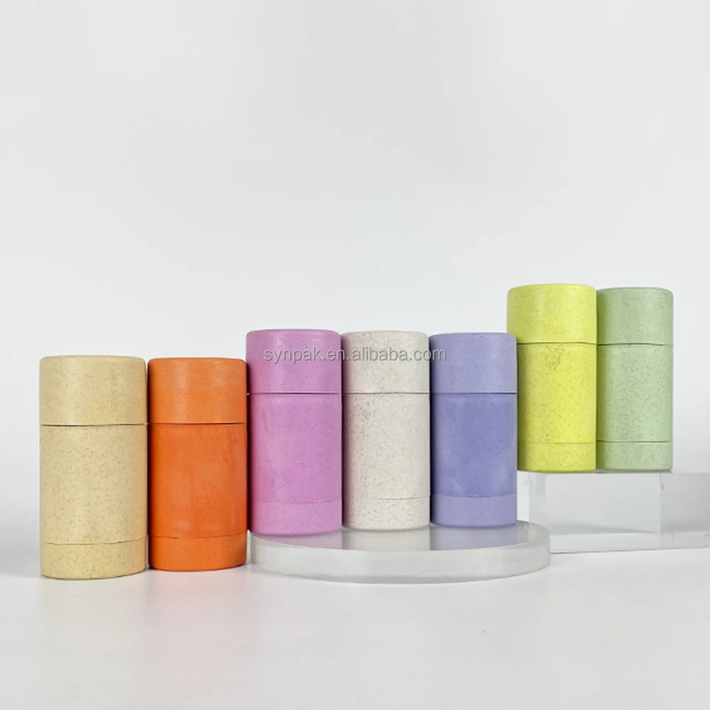 60ml  Wheat Straw Material Refillable Empty Deodorant Stick Tube Eco Twist up Plastic Cosmetic Container Cylinder Bottle