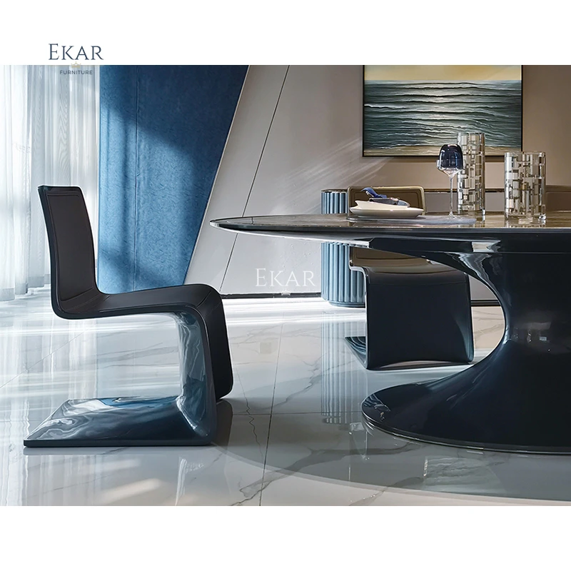 Starlight Blue Curved Back Dining Chair - Contemporary Elegance for Your Dining Space manufacture