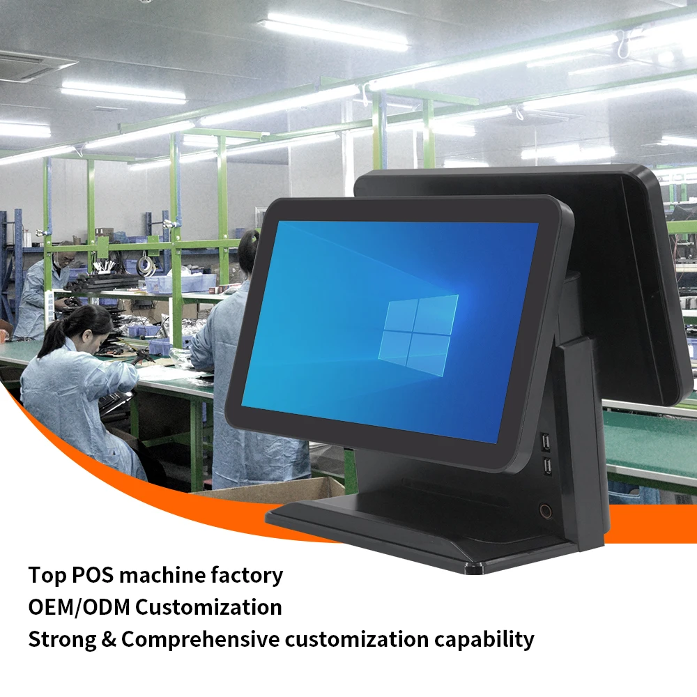 Manufacturer Dual Screen Touch Cash Register Touch Windows Android Pos System Billing Machine for Supermarket Restaurant