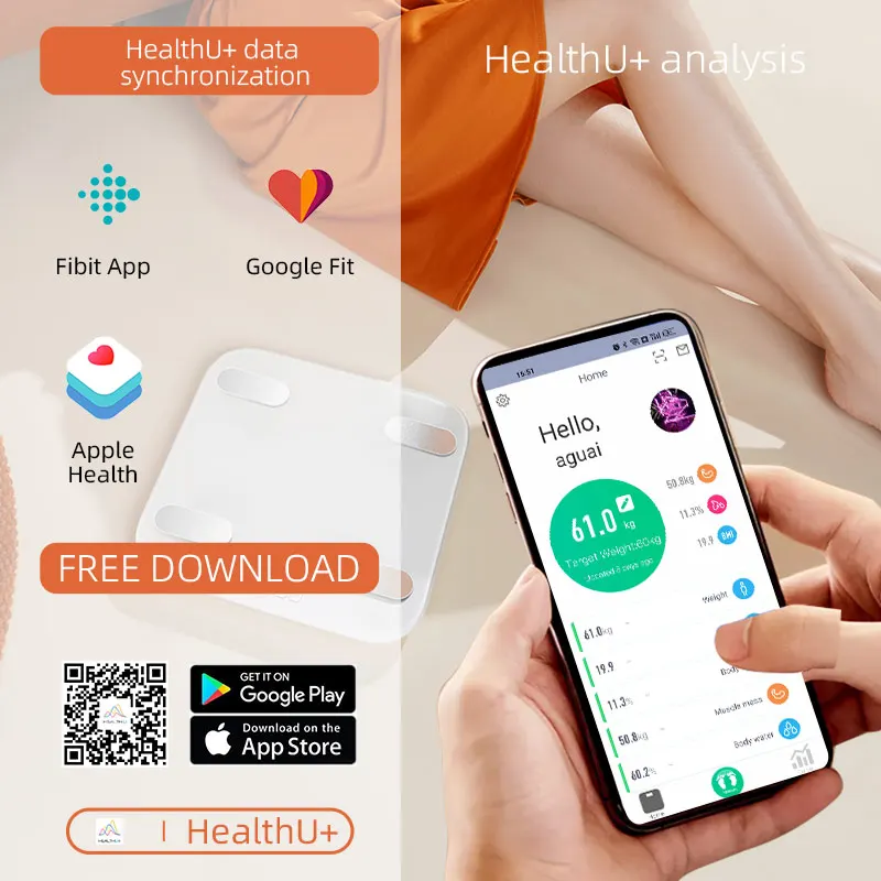 SDK and API Personal bluetooth Electronic Scale Balance Smart Body Fat Scale Digital Bathroom Weighing Scale