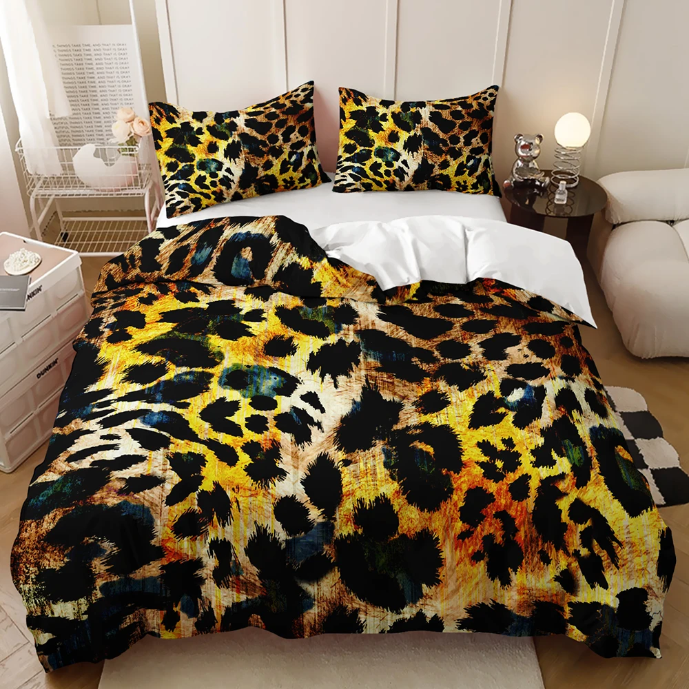 Premium Luxury Leopard Print Milk Pattern Personalized Fashion Digital Printing Bedding Winter Duvet Cover