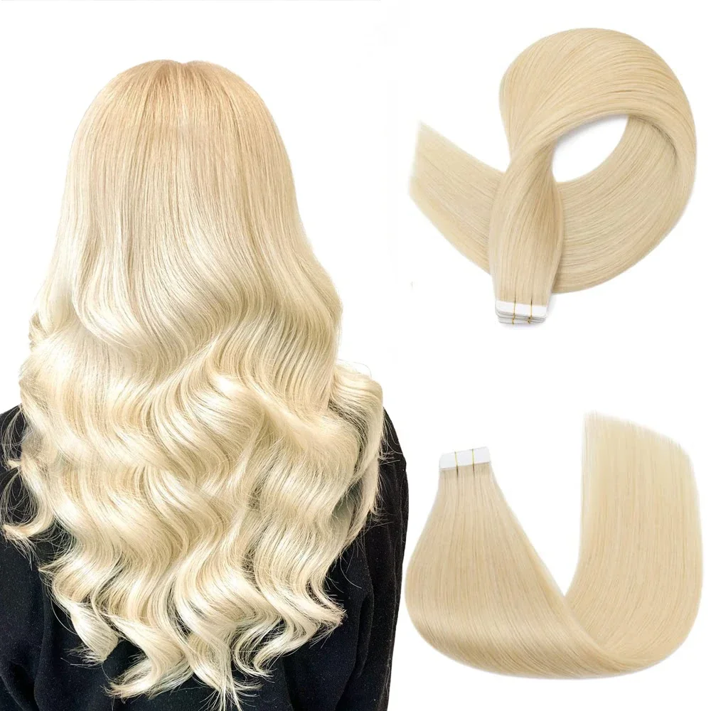 Bleach Blond Vlasové prodlužování Rovné Vlasy Útek Lepidlo Brazilské 100% Remy Vlasy 16-26" Pro Ženy_voghion.com