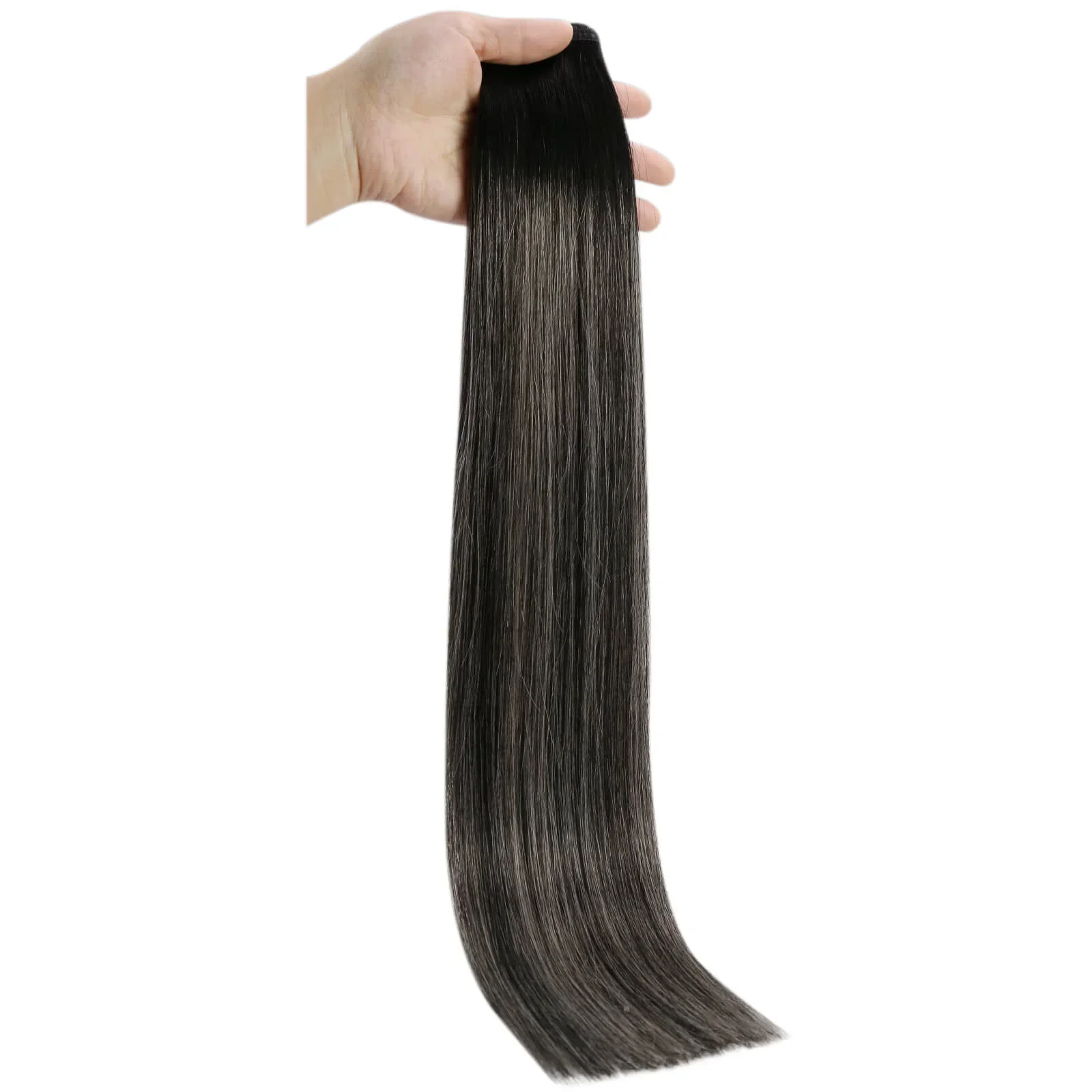 Laavoo extensões de cabelo humano 100% real flat silk weft_voghion.com