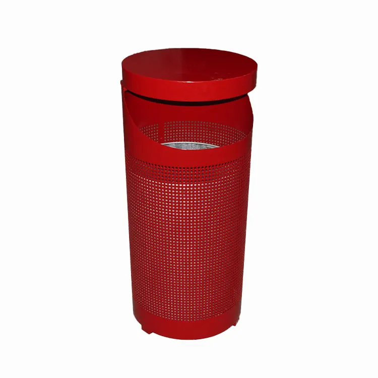Outdoor Unique Metal Garbage Receptacle Trash Can Outside Garden Street Decorative Tall Recycle Waste Bin Public Steel Dustbin