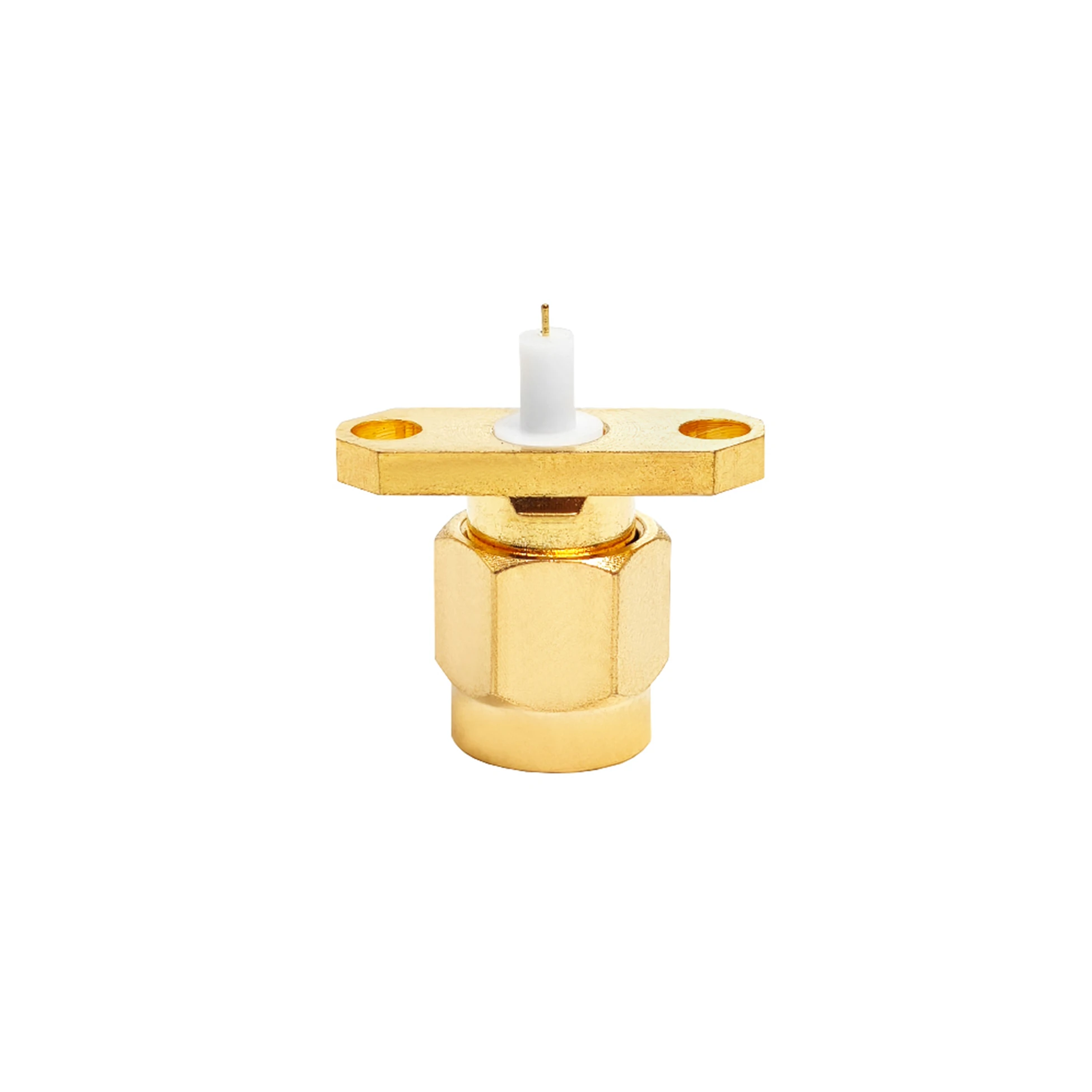  Male Two Hole Flange Mount RF Connector DC-18GHz 50Ω Gold Plated