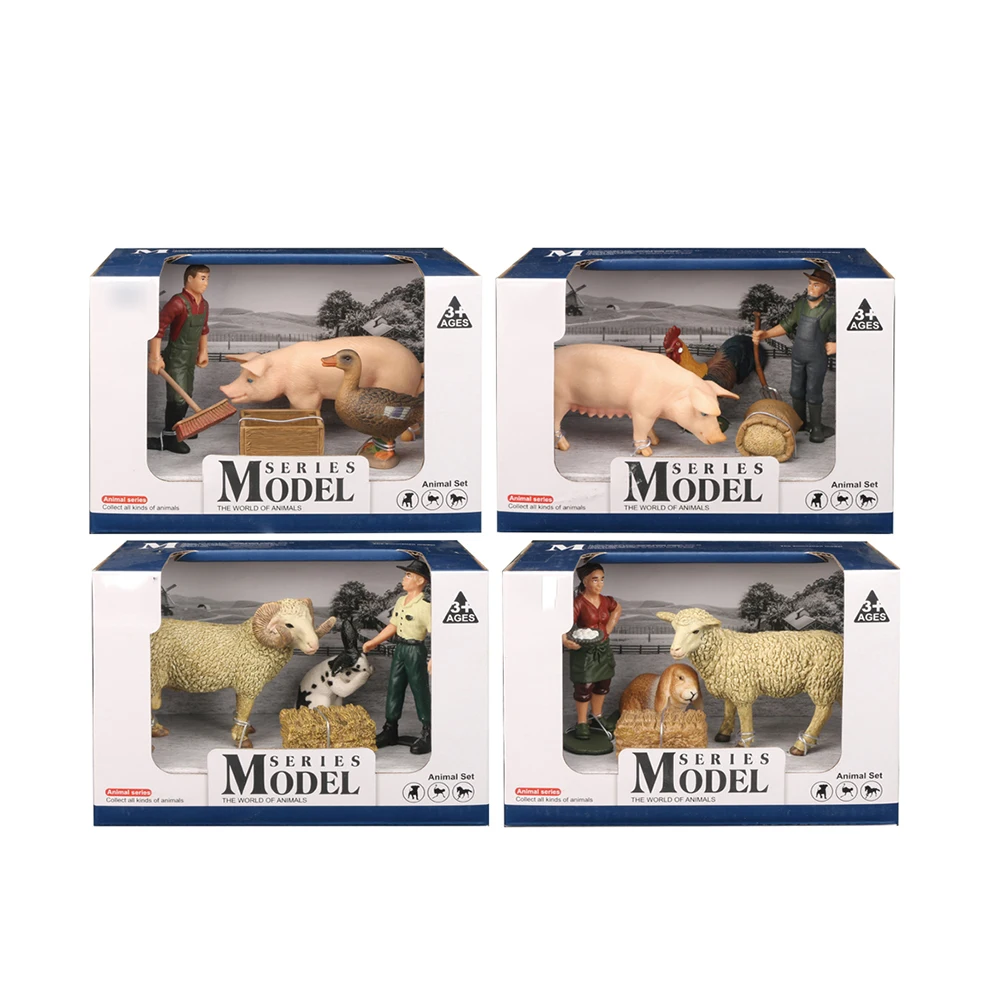 Vivid Solid Farm Animal Mini Plastic Sheep Toys With Pig - Buy