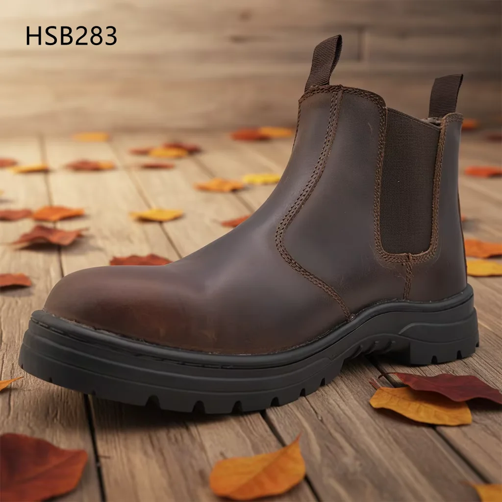 HY, bányászati ipari gumitalpbetéttel, varrással ellátott biztonsági lábbeli, nagy rugalmasságú, nyúlékonyságú gumiszalaggal ellátott S3 szabvány szerinti munkacipők HSB283