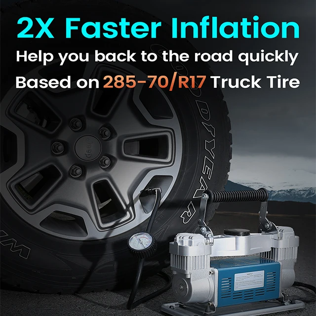YANTU AM40 Double 40 Cylinder Portable Tire Inflators 12V Electric Automatic Inflator Car RV Tyre air Pump Compressor Machine