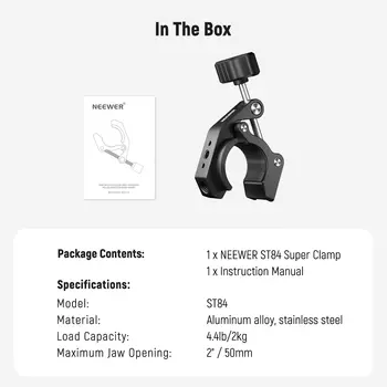 NEEWER Adjustable Multi-Functional Camera Crab Clamp Mount for Dslr Cameras detail image