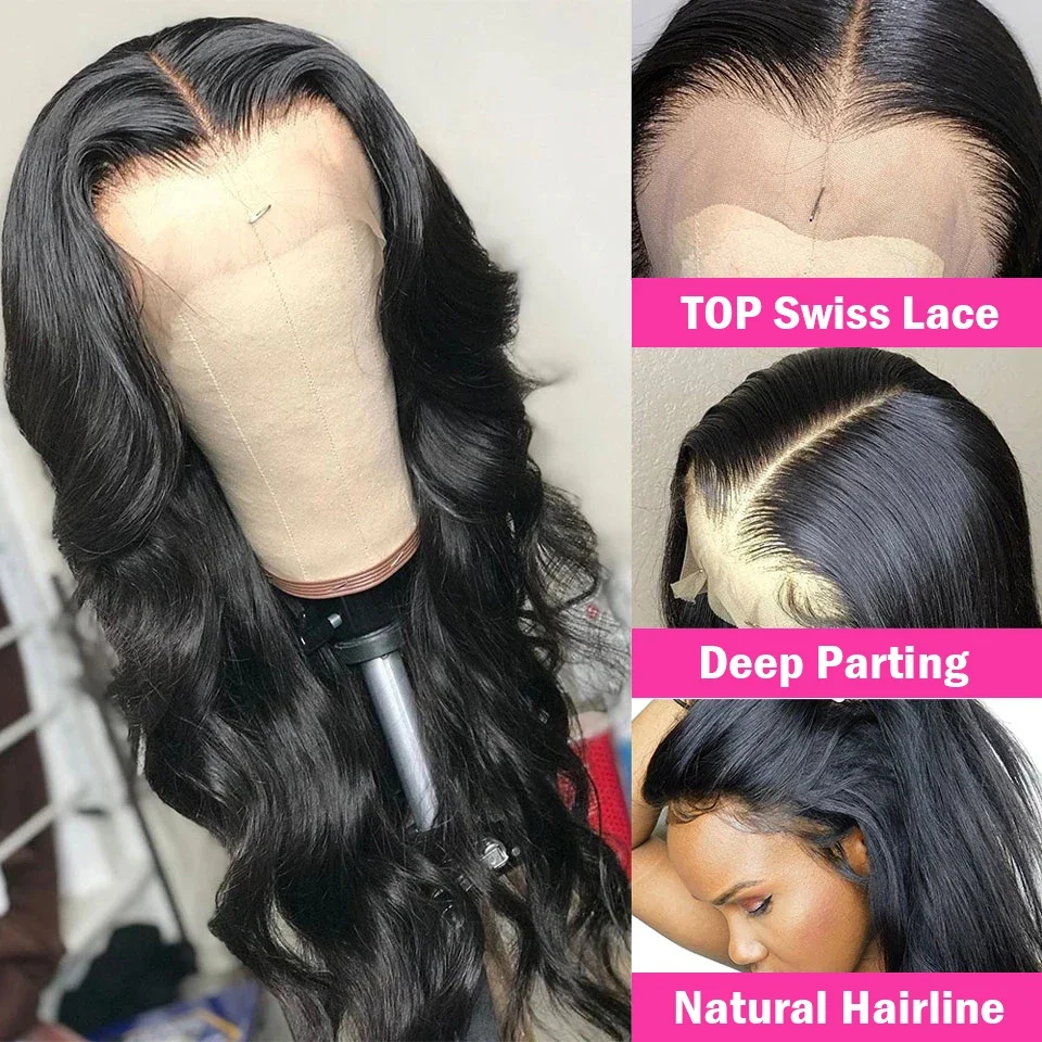 30 Inch Body Wave Lace Frontal Wig Transparent Lace Front Human Hair Wigs For Women Remy Peruvian Raw Wavy Pre Plucked_voghion.com