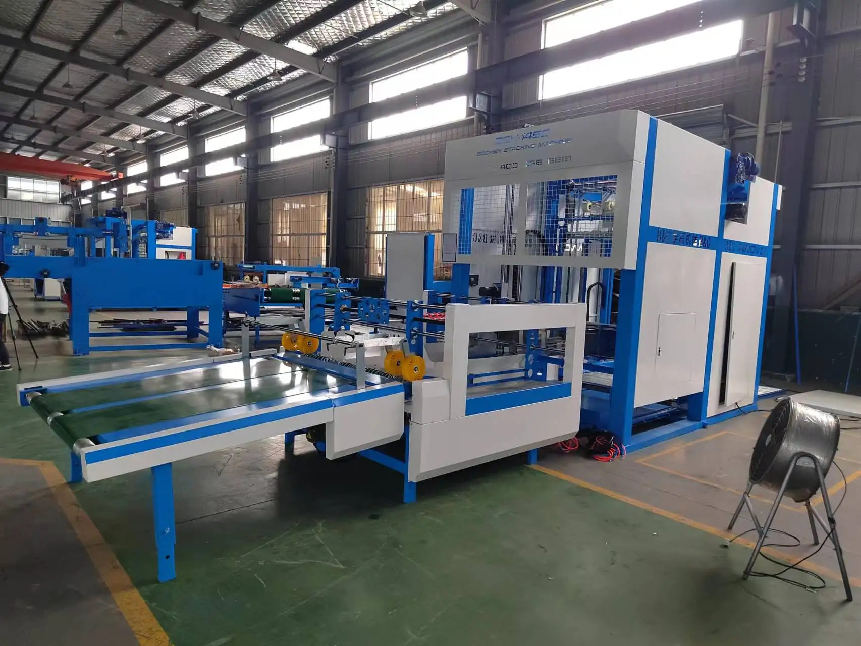 Litho Stacking Machine/pile Flip Flop Turning Stacking Machine with Pallet Feeding/corrugated Paper Pallet Stacker