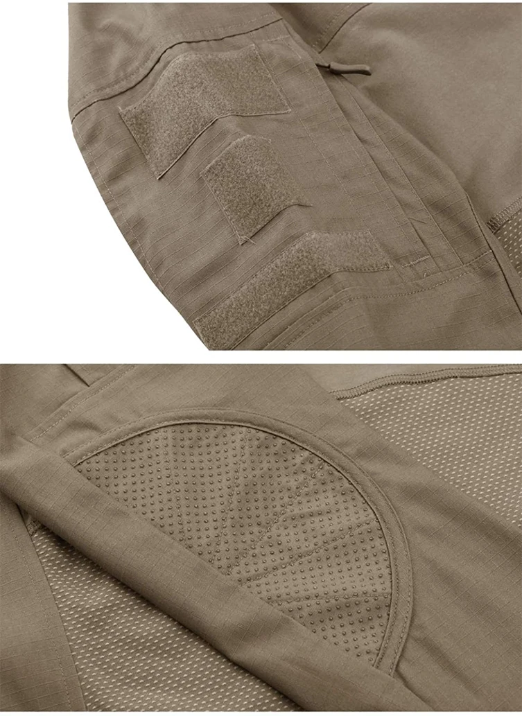 Mens' Hunting Shirts 1/4 Zip Long Sleeve Tactical Shirts Outdoor Hiking Shirts Casual Pullover Tops 