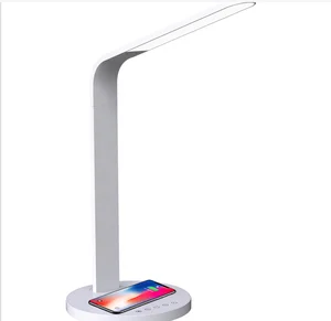 LED Desk Lamp for Reading with Wireless Charging Badside, Table Lamp for Office 5 Level Brightness 3 Color of Light for Study