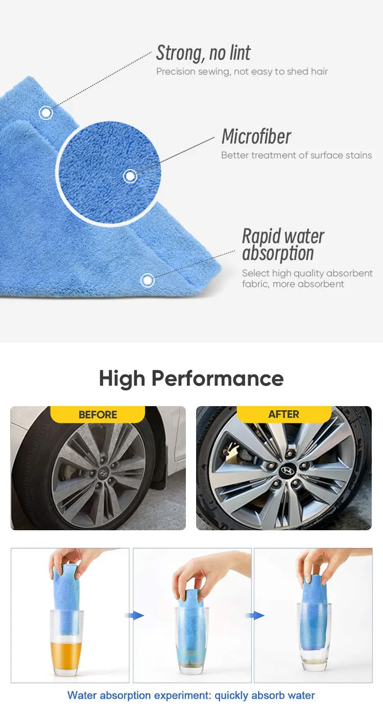 Wholesale Car Cleaning Cloth 380gsm 40x40 Twisted Loop Microfiber Car