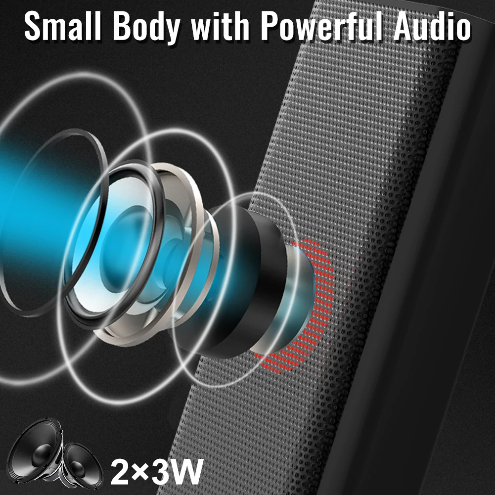 Njsj караоке 2,0 USB динамик для компьютера с регулировки громкости Ручка RGB игровая динамик для настольного компьютера, ПК, ноутбук, планшеты