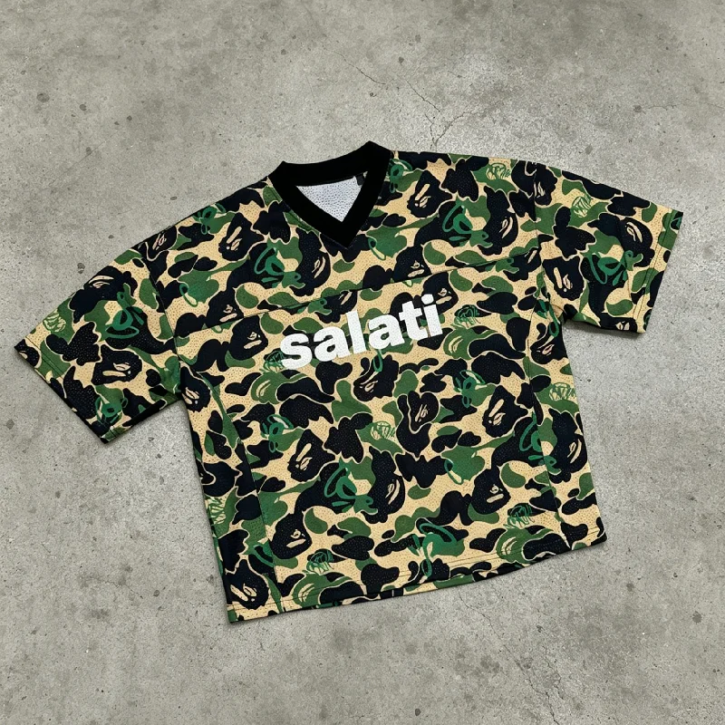 Custom Sun Faded Soft Combed Cotton Drop Shoulder Boxy Oversized Tee Realtree Camo Digital Print Summer Heavyweight Cropped